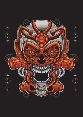 Evil skull robot