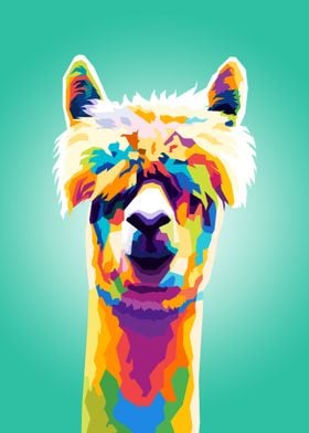 Alpaca Colorful pop art