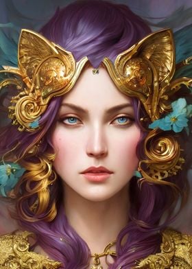 Beauty in Gold and Purple