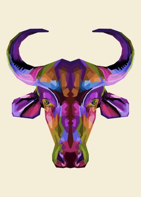 Colorful bull geometric