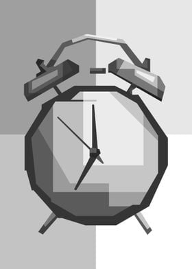 Alarm Clock Grayscale Art