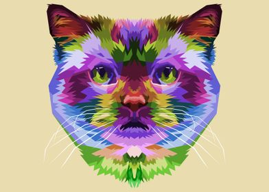 Colorful cat head