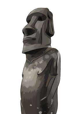 Moai Emoji Metal Prints for Sale