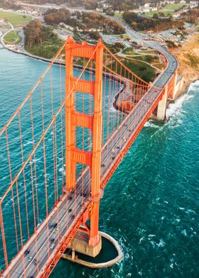 Golden gate bridge aerial