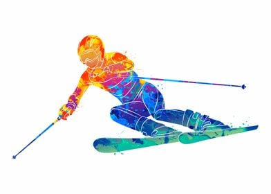 Watercolor Skiting