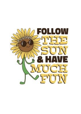 Sunflower hippie cartoon