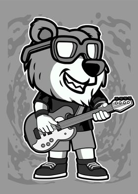 bear punk rock cartoon