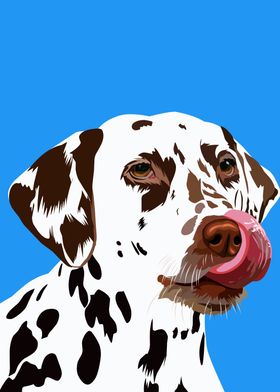 Dalmatian tongue out vecto