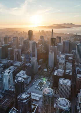 Aerial of downtown SF