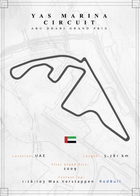 Yas Marina F1 Track Map 
