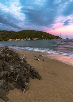 sand beach Poros island