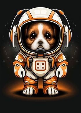 Dog astronaut in space