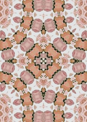 Pink rose kaleidoscope art