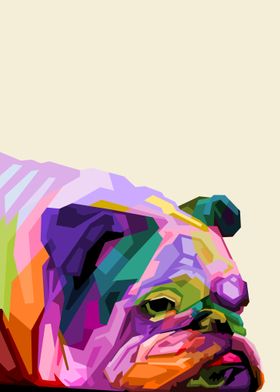 Colorful English bulldog