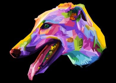 Colorful greyhound dog