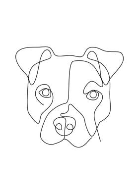 American Bull dog line art