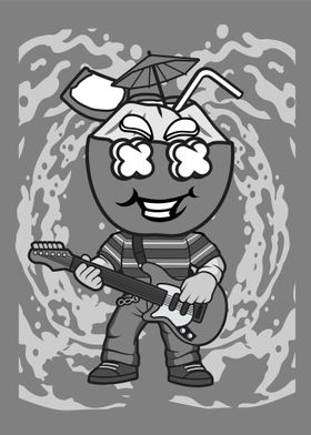 coconut rock cartoon