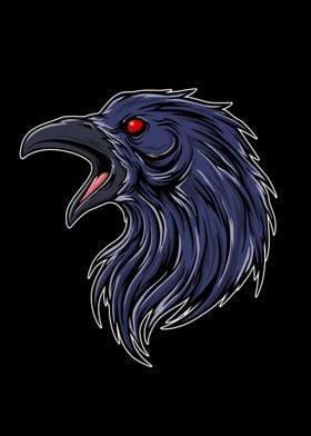 Head of crow artwork