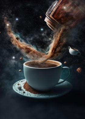 Enjoying coffee in space