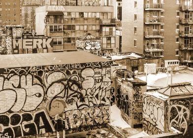 New York Rooftop Sepia NYC