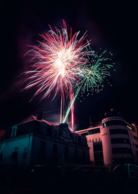 Fireworks in the city