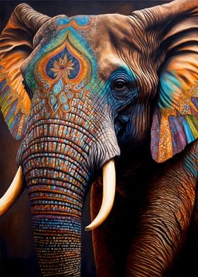 Colorful African Elephant