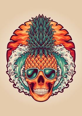 Summer skull pineapple