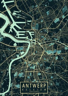 Antwerp City Map Summer