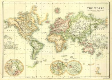 1872 World map