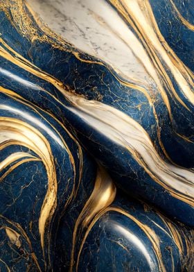 Marble Blue And Gold