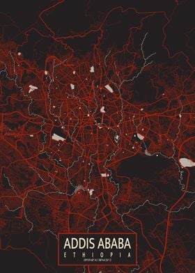 Addis Ababa Map Vector