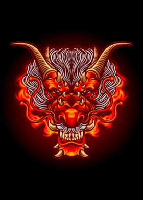 Flame dragon head