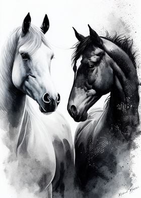 Black and White Horse