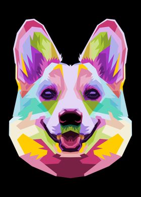 Colorful corgi dog