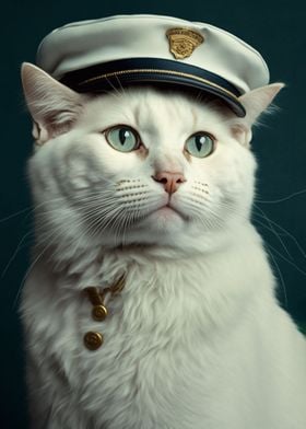 White sailor cat