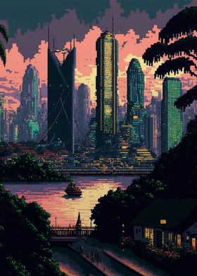 Singapore Pixel art