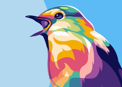 Landscape Cute Bird Vector