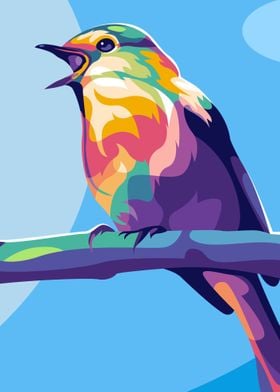 Cute Bird Vector Popart