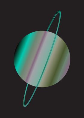 Planet Uranus With Rings