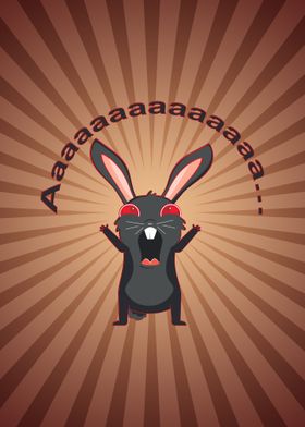 Black rabbit screaming