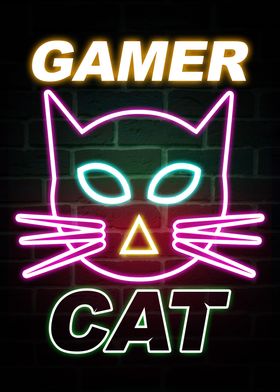 Gamer Cat Neon