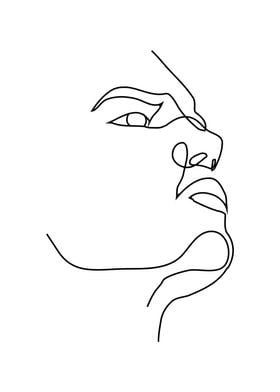 Men face continuous line