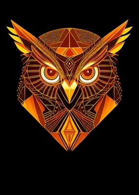 Geometric animal Owl