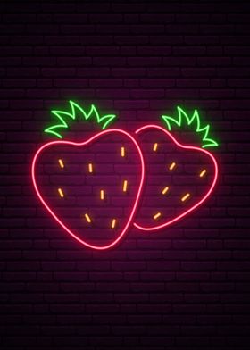 Strawberries Neon Sign