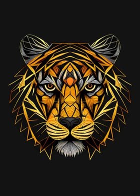 Geometric animal Tiger