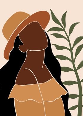 Stylish Girl With Hat leaf