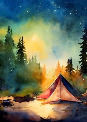 Starry sky camping