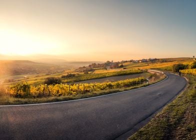 Sunset and Road