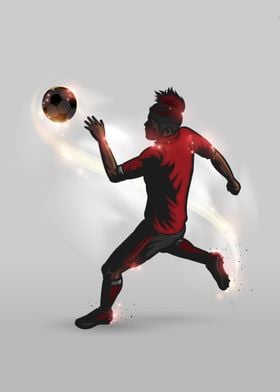 Soccer player is shooting