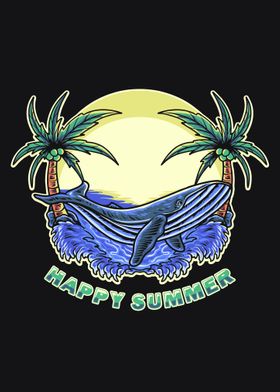 Happy summer whale